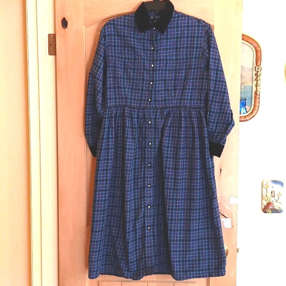 Vintage J. G. Hook Plaid Dress Cottagecore,  Coastal Cowgirl